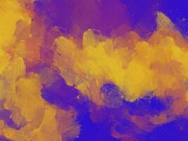 Colorful oil paint brush abstract background blue yellow photo