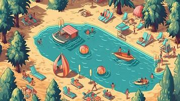 Summer the hottest season summer Illustration Isometric photo