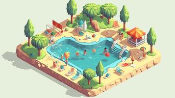 Summer the hottest season summer Illustration Isometric photo