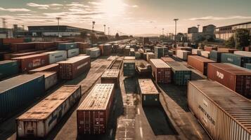 Container yard storage import export photo
