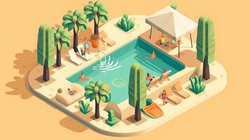 Summer the hottest season summer Illustration Isometric photo