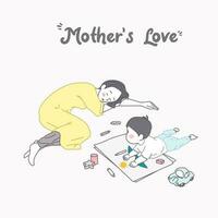 happy mother day  poster that says'mother's love ' vector