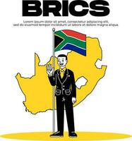 South Africa is a member of the BRICS. white isolated background and country map vector