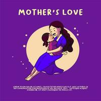 happy mother day poster that says'mother's love'on it vector