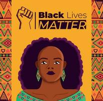 Black Lives Matter black woman hand pattern poster vector