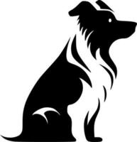 perro - negro y blanco aislado icono - vector ilustración