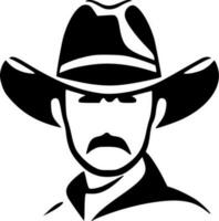 Cowboy, Black and White Vector illustration