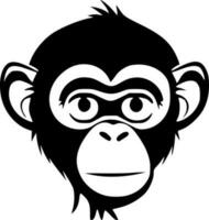 Monkey - Black and White Isolated Icon - Vector illustration