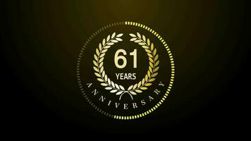 61th Year Celebration gold color luxury sparkling elegant video
