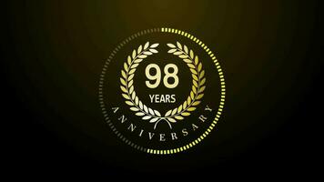 98th Year Celebration gold color luxury sparkling elegant video