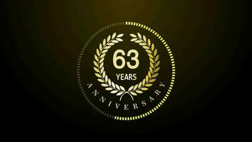 63th Year Celebration gold color luxury sparkling elegant video