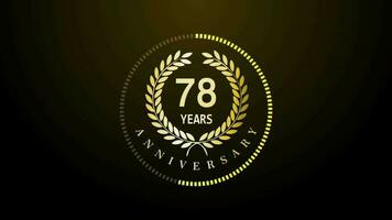 78th Year Celebration gold color luxury sparkling elegant video