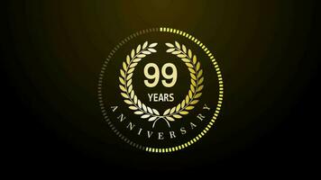 99th Year Celebration gold color luxury sparkling elegant video