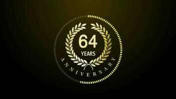 64th Year Celebration gold color luxury sparkling elegant video