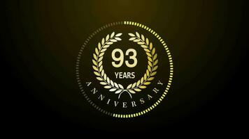 93th Year Celebration gold color luxury sparkling elegant video