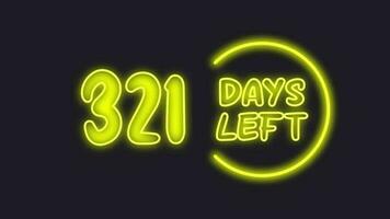 321 day left neon light animated video