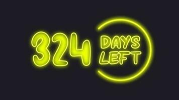 324 day left neon light animated video