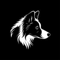 Border Collie, Black and White Vector illustration