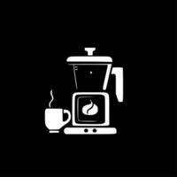 café - negro y blanco aislado icono - vector ilustración