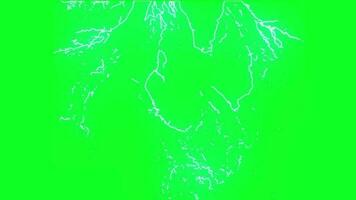 animiert Blitz bewirken isoliert auf Grün Bildschirm. elektrisch Blitz. video