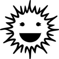 Sun, Black and White Vector illustration