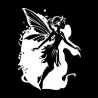 Fairies - Black and White Isolated Icon - Vector illustration