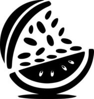 Watermelon - Black and White Isolated Icon - Vector illustration