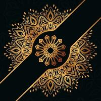 Luxury ornamental mandala design background in gold color vector