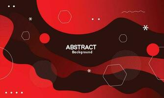 Liquid wave background with red color background. Fluid wavy shapes vector
