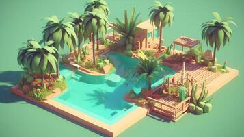 Summer the hottest season summer Illustration Isometric photo