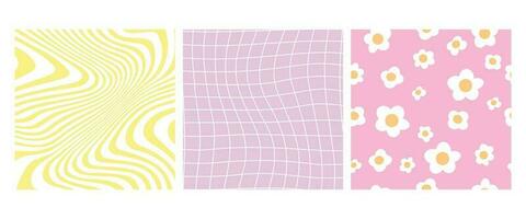 Abstract retro aesthetic backgrounds. Twisted and distorted vector texture in trendy retro psychedelic style. Y2k aesthetic.
