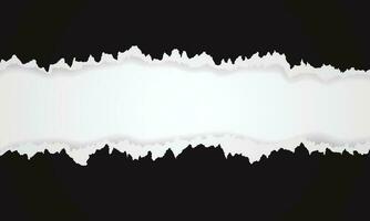 Ripped paper of horizontal black paper for text or message are on white background vector