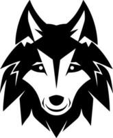 lobo - negro y blanco aislado icono - vector ilustración