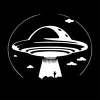 UFO, Minimalist and Simple Silhouette - Vector illustration