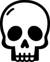 Skull, Black and White Vector illustration