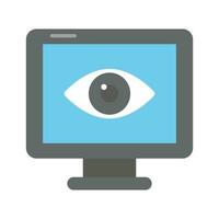 An eye inside the monitor screen showing concept icon of monitoring in trendy style vector