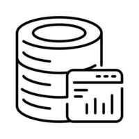 Bar chart with database showing concept vector of database analysis premium icon