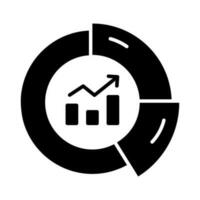 Growth chart inside the pie chart denoting vector of analysis in modern style