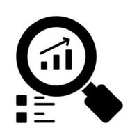 Growth chart under magnifier depicting vector design of business analysis