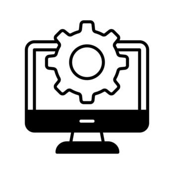 computadora ajuste vector diseño en de moda estilo, sistema configuración icono