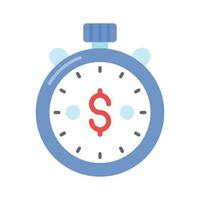 Dollar sign inside stopwatch showing concept vector of time is money, premium icon