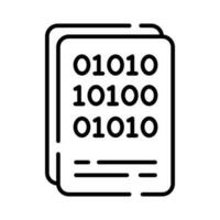 Binary coding on sheet showing vector of binary coding in modern style