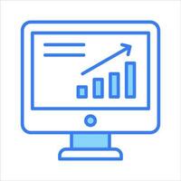 Data chart on lcd display showing vector of market analysis in modern style