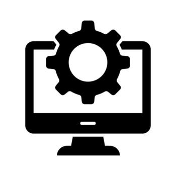 Computer setting vector design in trendy style, system configuration icon