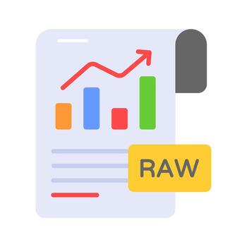 An icon of raw data file in trendy style, isolated on white background vector