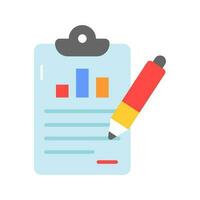 Bar chart on clipboard with pencil showing concept icon of business report vector