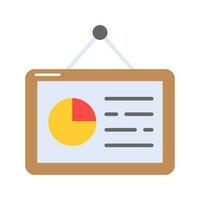 Pie chart on board showing concept icon of presentation board, easy to use icon vector