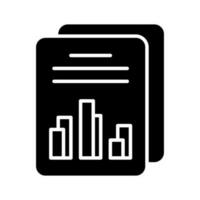 Bar chart on document showing vector of data report in trendy style, premium icon