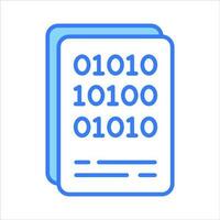 Binary coding on sheet showing vector of binary coding in modern style