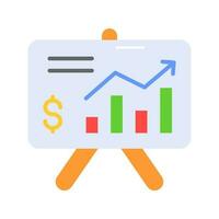 Data chart on board showing vector of presentation in trendy style, premium icon